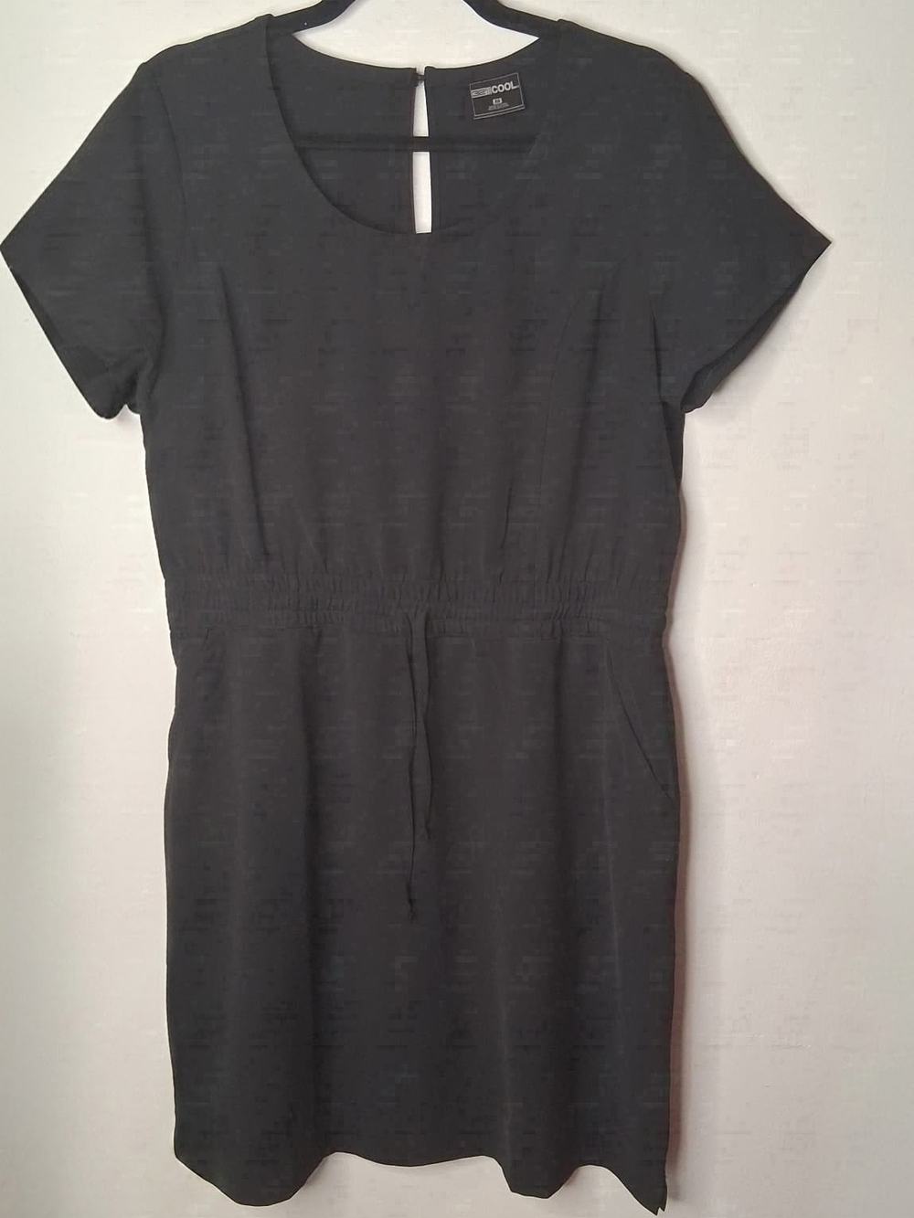 32 Degrees Cool Black Drawstring Waist Dress Pockets M